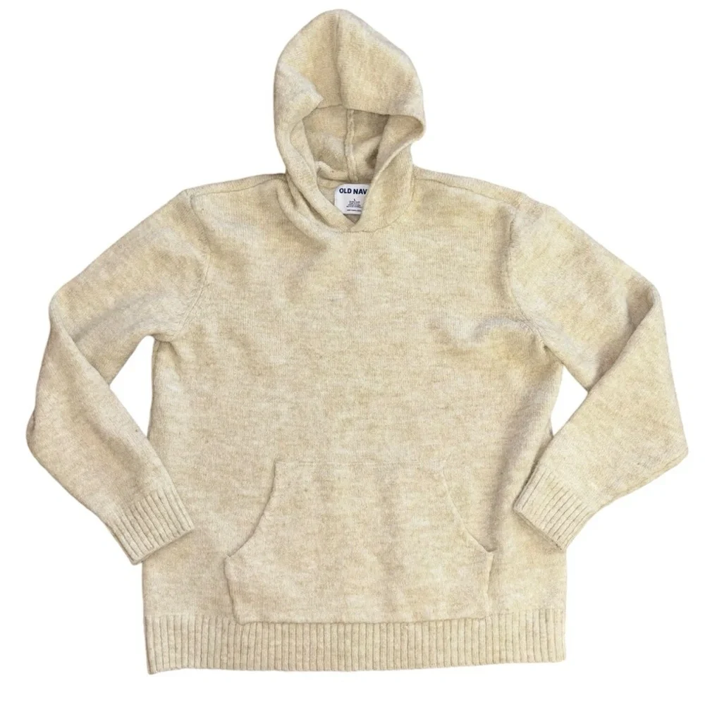 Old Navy Go Recycled Pullover Hoodie Cream Color Women’s L Cozy Comfortable
